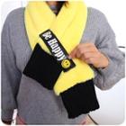 Lettering Strap Furry Scarf