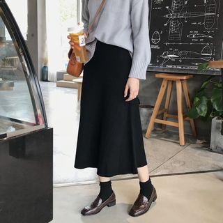 Plain Knit Midi-skirt