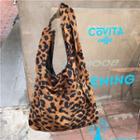 Leopard Print Faux Suede Shopper Bag
