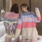 Striped Bear Plush Sweater