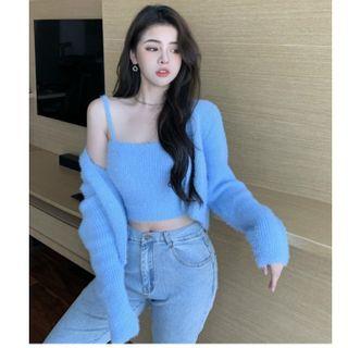Set: Mohair Cardigan + Camisole Top