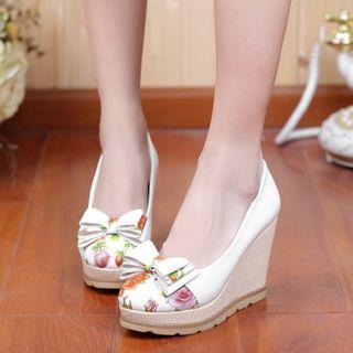 Floral Print Wedges
