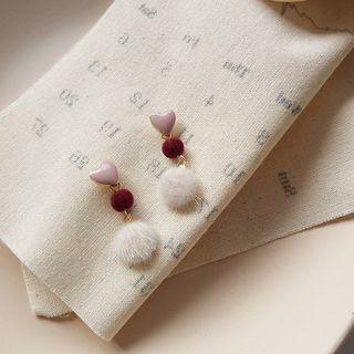 Glaze Heart & Bobble Dangle Earring