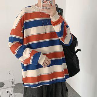 Crewneck Striped Loose-fit Top