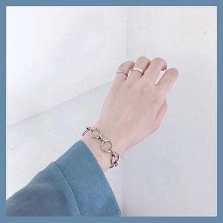 Stainless Steel Hoop Bracelet Women - Silver - One Size