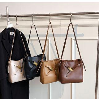 Faux Leather One-shoulder Bucket Bag