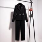 Plain Blazer / Straight-cut Dress Pants / Straight-fit Skirt / Set