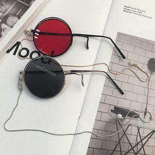 Retro Round Metal Frame Single Sunglasses