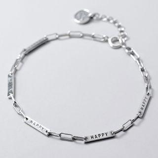 Lettering Bracelet S925 Silver - As Shown In Figure - One Size