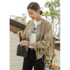 Round-neck Drawstring Zip-up Jacket
