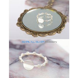 Disc Pendant Silver Ring