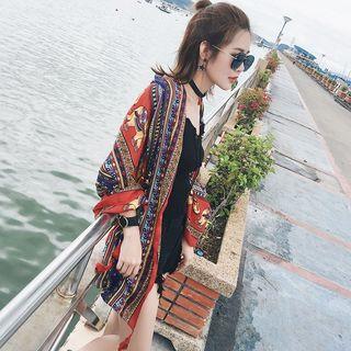 Patterned Tassel Sun Protection Scarf
