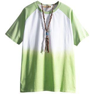Raglan-sleeve Gradient T-shirt