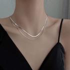 Layered Necklace Xl1267 - Silver - One Size