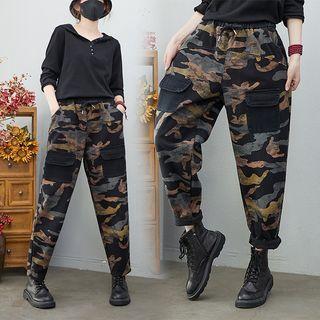 Mid Rise Printed Baggy Jeans