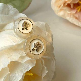 Flower Acrylic Alloy Earring Transparent - One Size