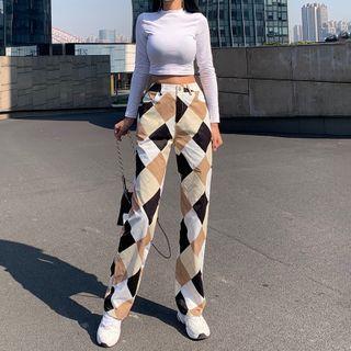 Argyle Straight Leg Pants