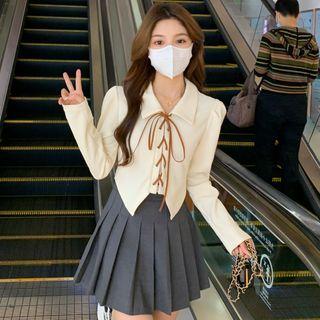 Collar Lace-up Top (various Designs)
