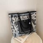 Set: Print Pvc Tote Bag + Pouch
