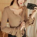 Bell-sleeve Lettuce Edge Top