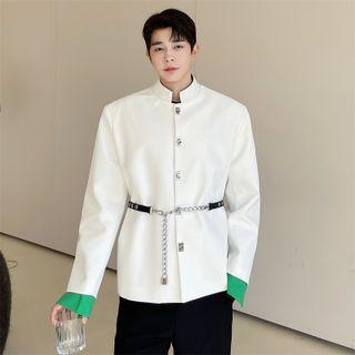 Mock-neck Single-breasted Jacket