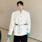 Mock-neck Single-breasted Jacket
