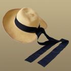 Ribbon Straw Sun Hat Ribbon Straw Sun Hat - Black - One Size