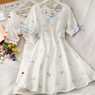 Eyelet Embroidered A-line Dress