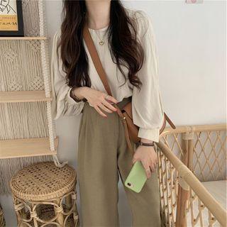 Plain Blouse / Wide-leg Pants