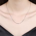 Fashion Simple Plated Platinum Flat Necklace Silver - One Size