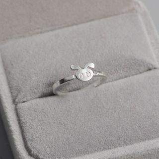 Rabbit Sterling Silver Open Ring Silver - One Size