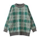 Plaid Sweater Plaid - Vintage Green - One Size