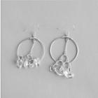 925 Sterling Silver Faux Crystal Dangle Earring 1 Pair - Platinum - One Size