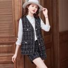 Plaid Tweed Vest / Shorts / Set