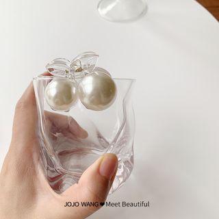 Faux Pearl / Houndstooth Disc Hair Clamp