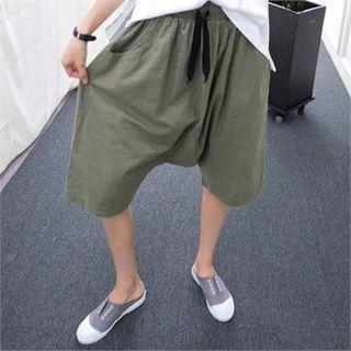 Drawstring-waist Harem Cropped Pants