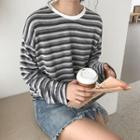 Long-sleeve Strip T-shirt