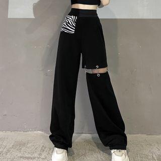 High-waist Chained Cutout Wide Leg Pants