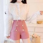 Lace Blouse / Tweed Shorts / Set