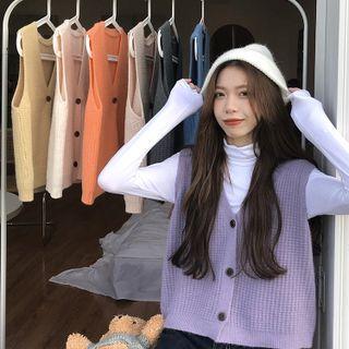 Plain Sweater Vest / Long-sleeve T-shirt