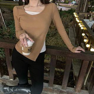Mock Two Piece Asymmetrical Top