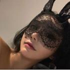 Rabbit Ear Lace Hair Band Black - One Size