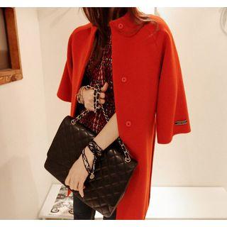 3/4-sleeve Coat With Sash
