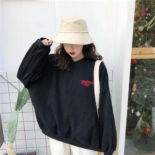 Embroidery Applique Loose-fit Pullover
