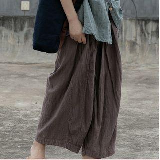 Cropped Harem Pants Dark Mauve - One Size