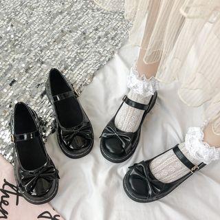 Bow Accent Platform Mary Janes