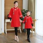 Family Matching Short-sleeve Floral Embroidered Qipao