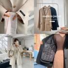 Inset Padded Vest Wool Blend Blazer