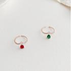 Cz Open Ring 1 Pc - Cz Open Ring - Red - One Size