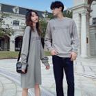 Couple-matching Lettering Sweatshirt / Mid Dress